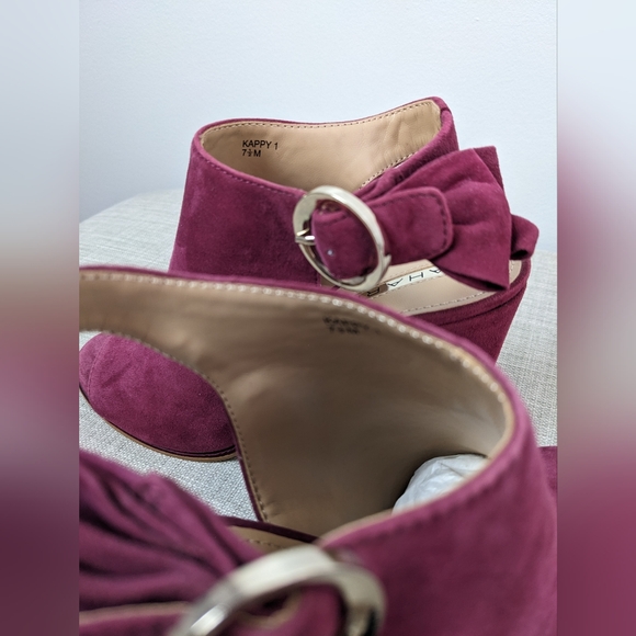 Tahari, Kappy 1, 7.5M, Peep-toe, Sling Back, Ankle bootie, 3.5" heel, Burgundy - Picture 5 of 11